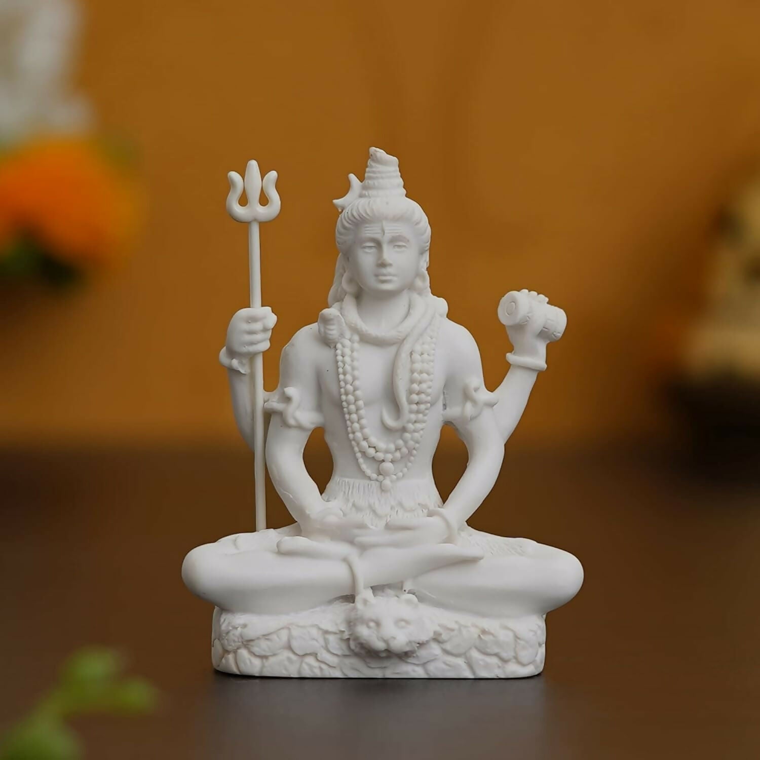 eCraftIndia White Polyresin Lord Shiva Statue - Distacart