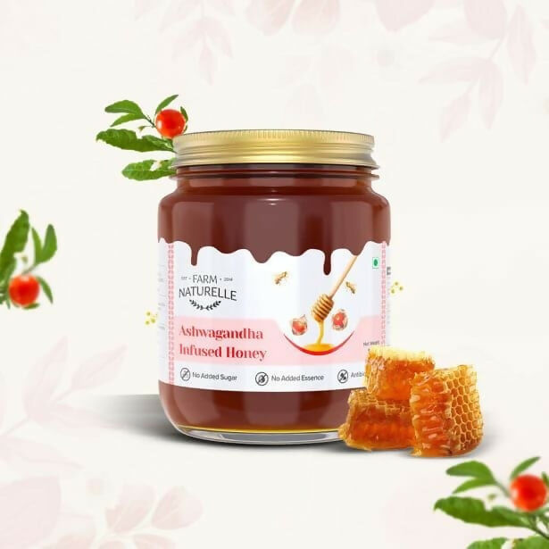 Farm Naturelle Ashwagandha Infused Honey – Natural Stress Relief & Energy Boost