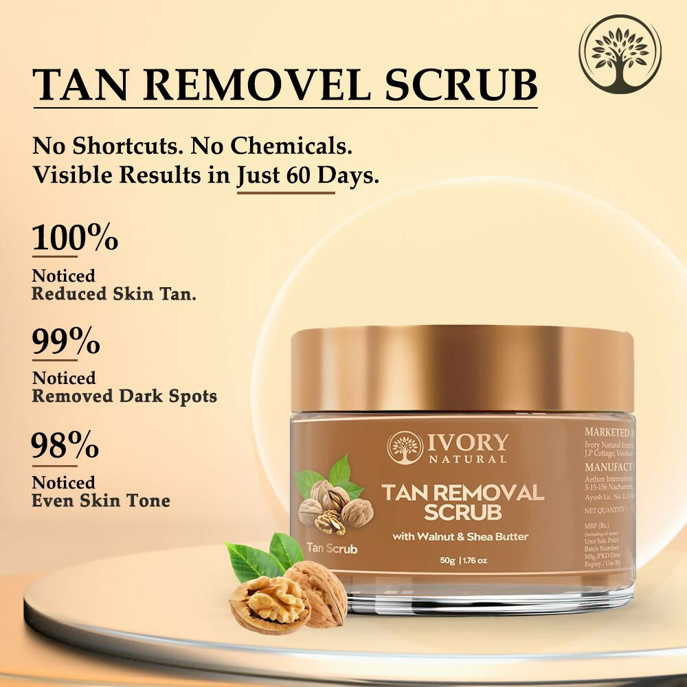Ivory Natural Tan Scrub , Reduce Tan, Restores Radiant Skin Glow - Distacart