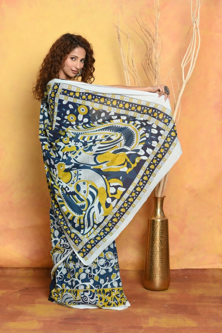 Very Much Indian Handblock Printed Cotton Saree With Natural Dyes - Distacart