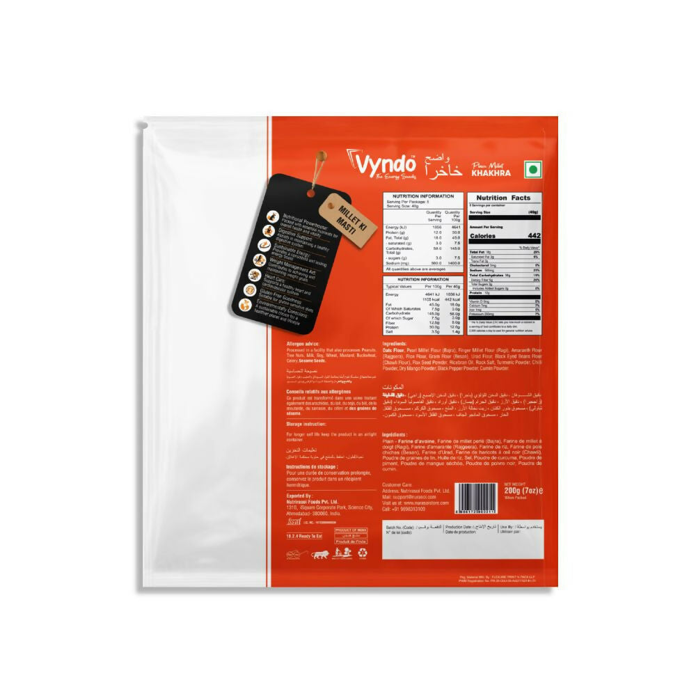Vyndo Plain Millet Khakhra - Distacart