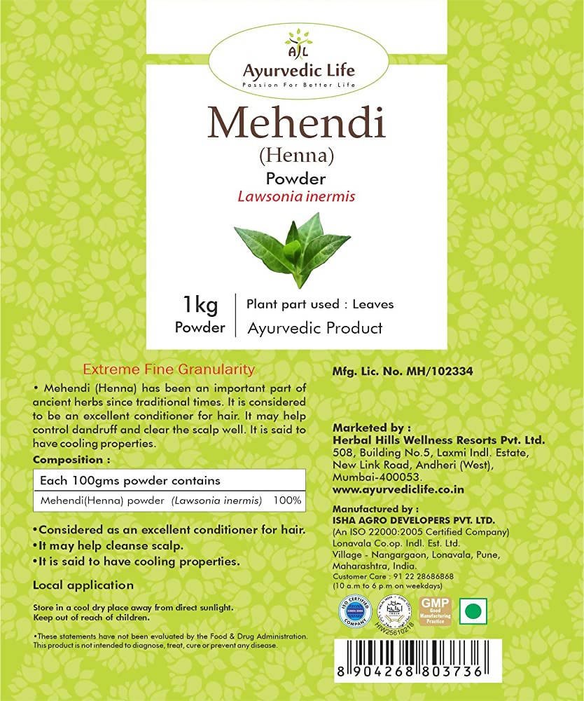 Ayurvedic Life Mehendi Powder