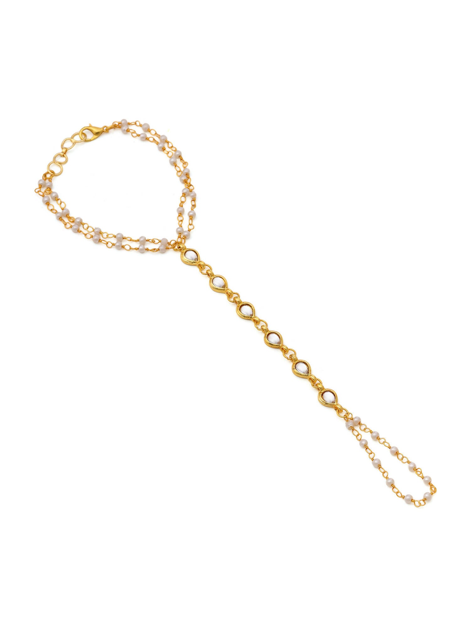 Ruby Raang Gold Kundan Haath Phool