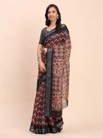 Thumbnail for Astita Linen Cotton Black Saree