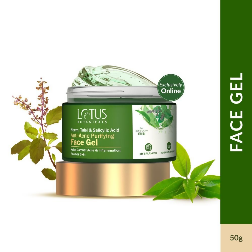 Lotus Botanicals Neem, Tulsi & Salicylic Acid Anti-Acne Purifying Face Gel - Distacart