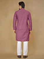 Thumbnail for Anaita Purple Embroidered Rayon Straight Kurta - Distacart