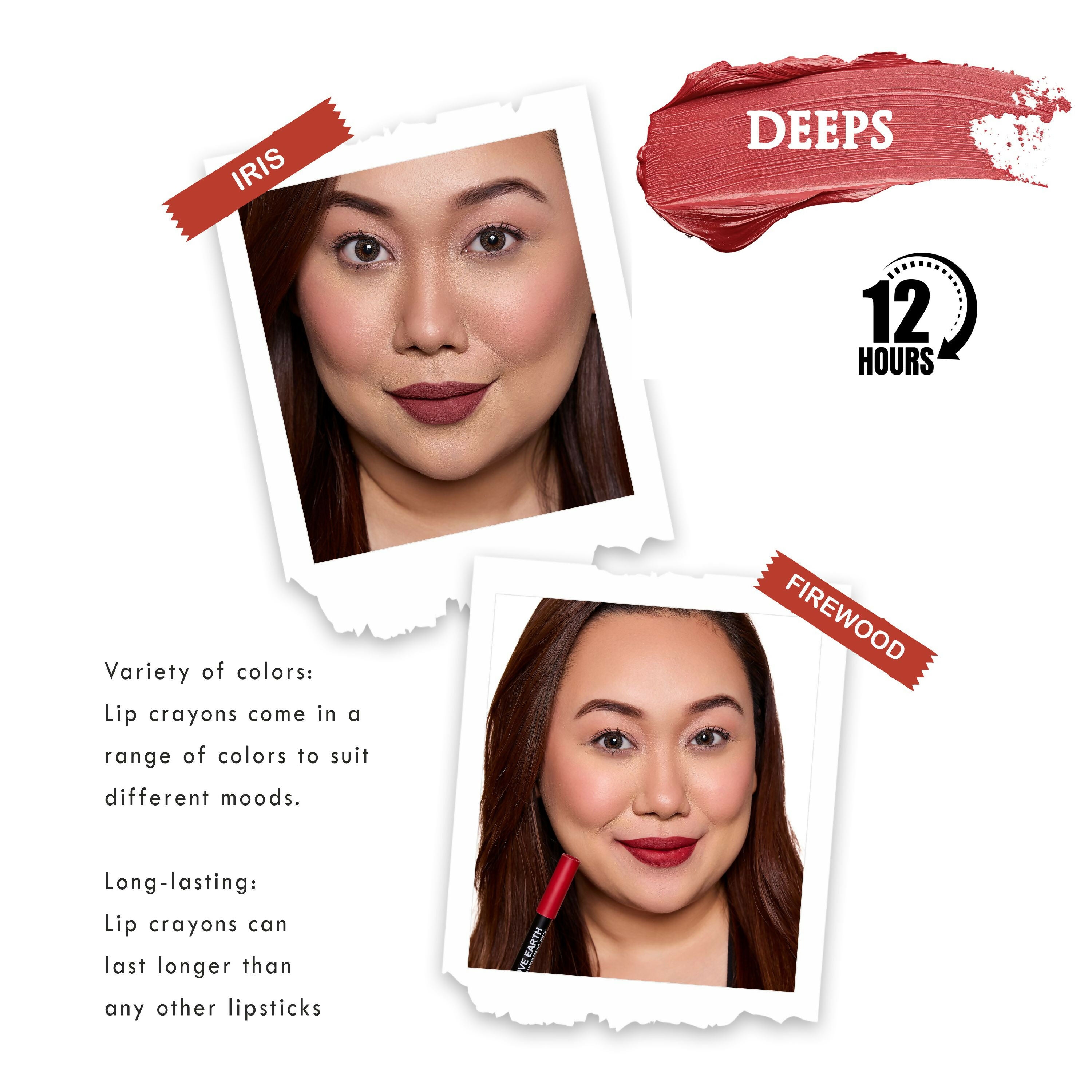 Love Earth Lip Crayon Non-Transfer Lipstick - Deeps - Distacart