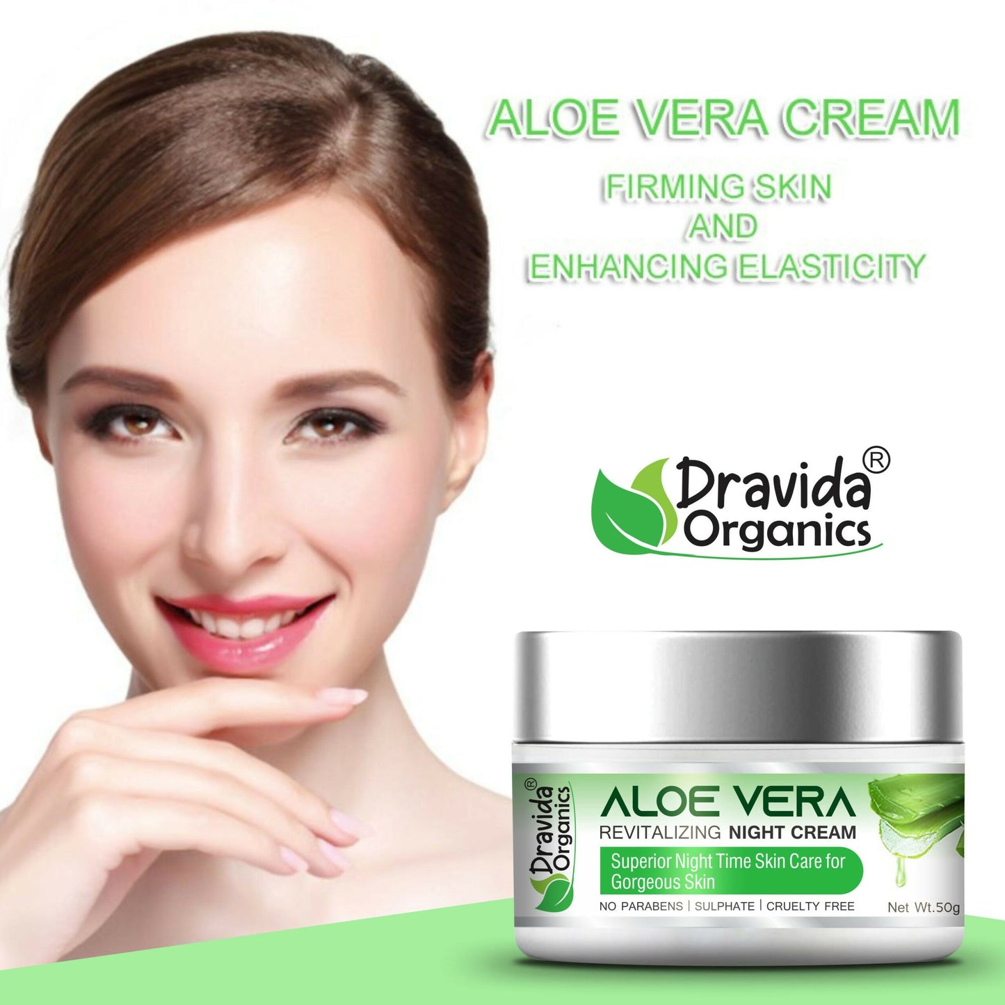 Dravida Organics Aloe Vera Revitalizing Night Cream - Dista