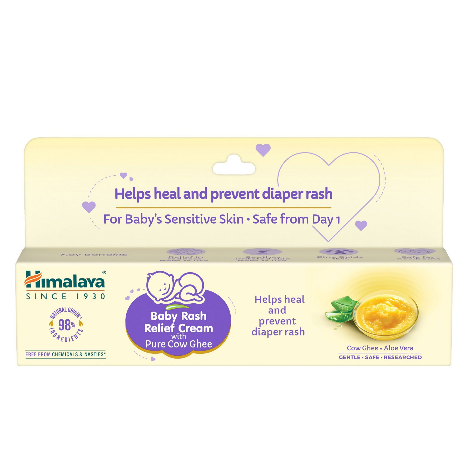Himalaya Herbals Baby Rash Relief Cream with Pure Cow Ghee - Distacart