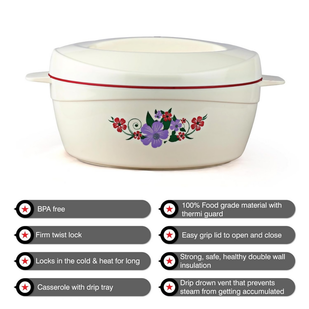 Cello Roti Plus Insulated Casserole Hot Pot Box Case with Lid - Red - Dista