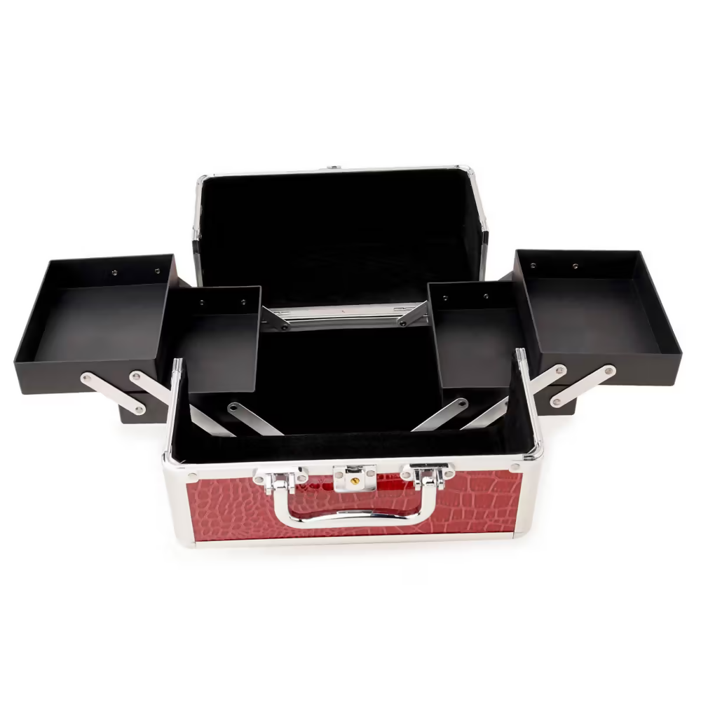 Bronson Professional Makeup Vanity Trousseau Box Faux Leather Finish (Multi-Color) - Dista