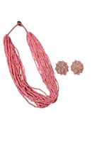Thumbnail for Inhanns Vibrant Handmade 20 Layers Beaded Necklace With Matching Earrings - Light Pink - Distacart