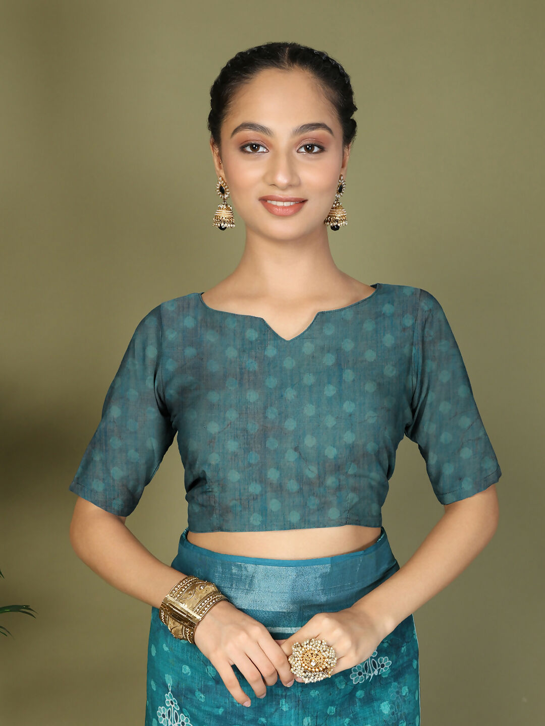Astita Cotton Sea Green Saree