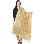 Thumbnail for A R SILK VNS Jaal Fancy Dupatta Golden Color Dupatta or Chunni