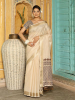 Thumbnail for Astita Brown Linen Saree