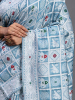 Thumbnail for Astita Linen Cotton Sky Blue Saree