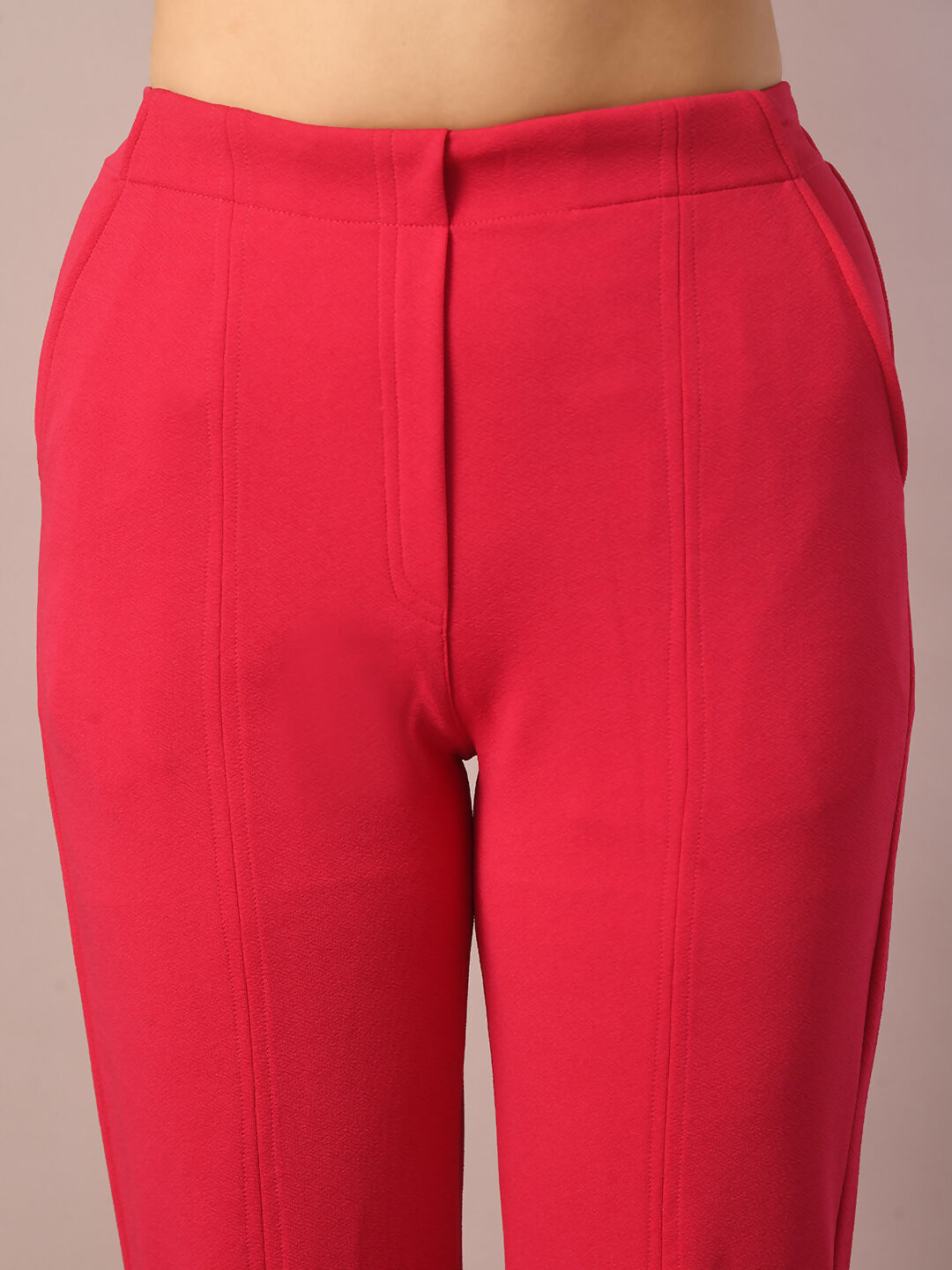 Myshka Women's Pink Solid Party Parallel Trousers - Distacart