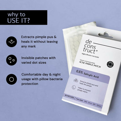 Deconstruct Salicylic Acid & Hydrocolloid Acne Pimple Patch - Distacart