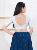 Thumbnail for Joban Fashion Silver Tissue Elbow Sleeveless Back Open Blouse