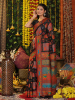 Thumbnail for Astita Linen Cotton Black Saree