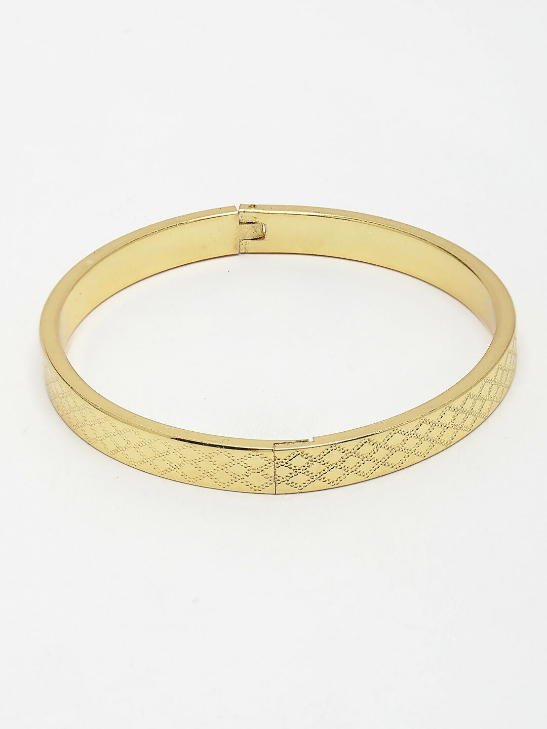 NVR Men's Gold-Plated Stainless Steel Kada Bracelet - Distacart