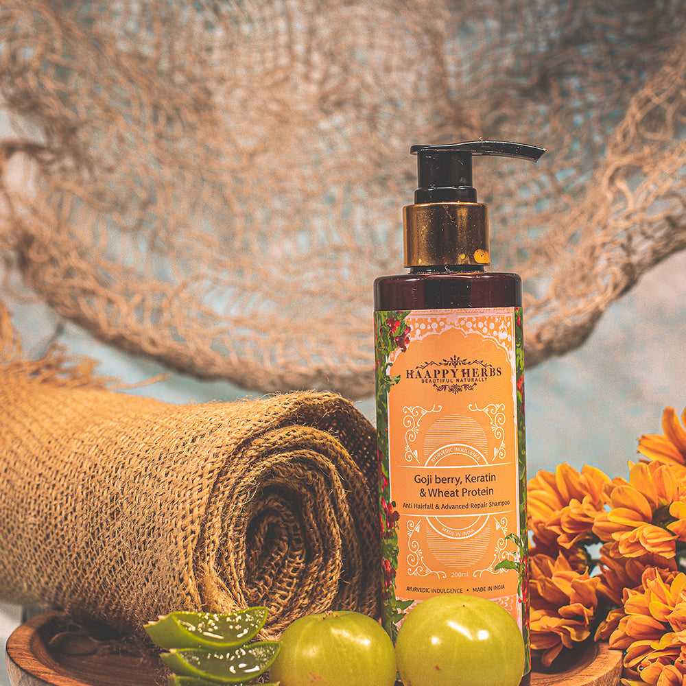 Haappyherbs Goji Berry, Keratin & Wheat Protein Shampoo