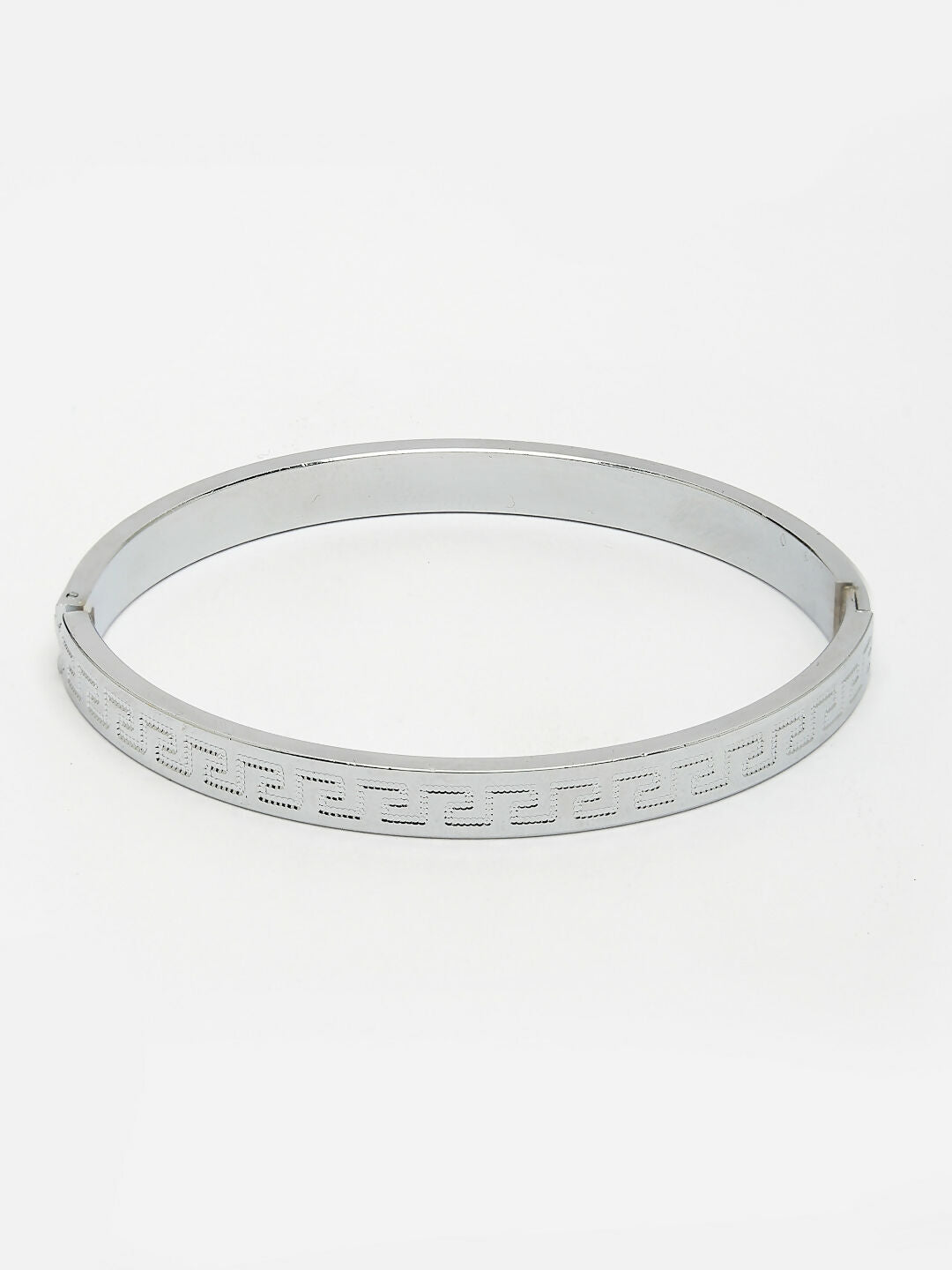 NVR Men's Silver-Plated Stainless Steel Kada Bracelet - Distacart