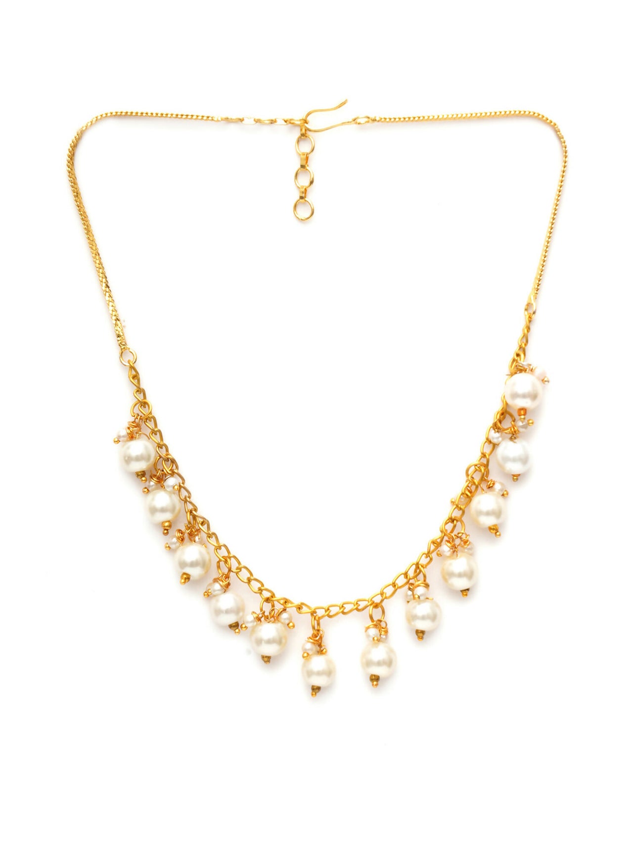 Golden Pearl Neckpiece (Gold) - Ruby Raang - Distacart