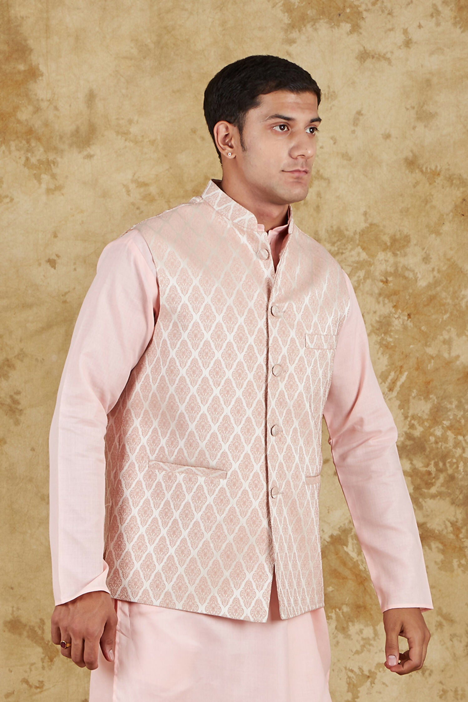 Bluesaanchi Men's Jacquard Rosy Waistcoat - Distacart