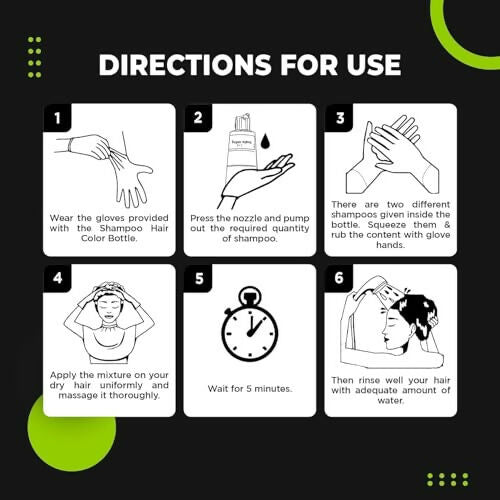 VCare Super Eazzy Hair Color Shampoo for Women and Men - Natural Black