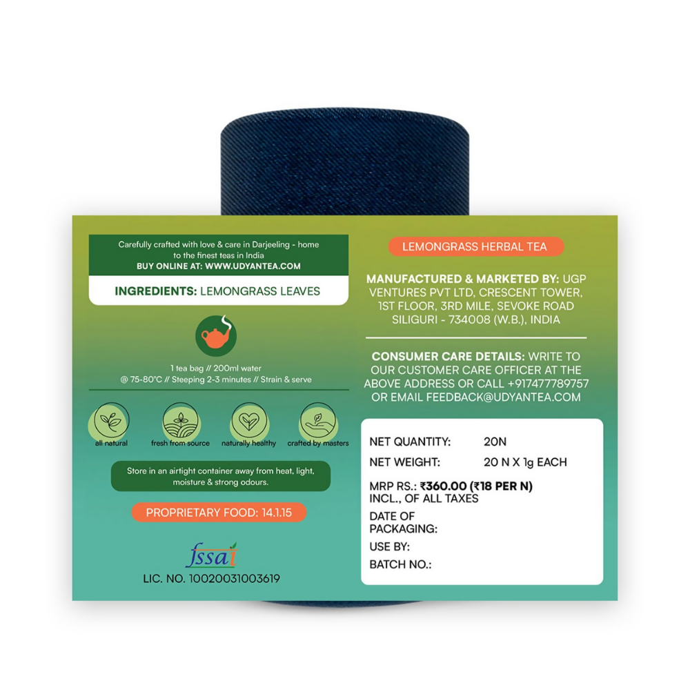 Udyan Tea Lemongrass Pure Herbal Tea - Dista