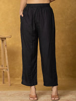 Thumbnail for Yufta White And Black Linen Kurta Dupatta Pant Set