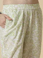 Thumbnail for Yufta White And Yellow Cotton Sequins Work Kurta Set With Pant & Dupatta