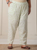 Thumbnail for Yufta White And Yellow Cotton Sequins Work Plus Size Kurta Set With Pant & Dupatta