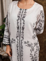 Thumbnail for Yufta White Cotton Kurta Dupatta Pant Set