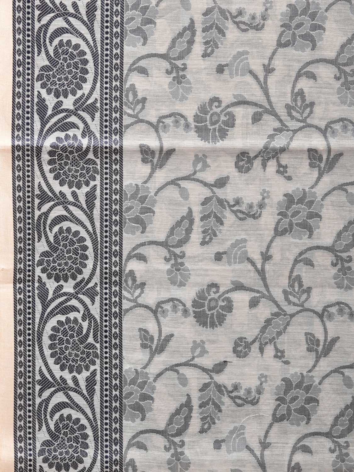 White Cut Work Sico Cotton Saree with All Over and Border Design - Global Threads - Distacart