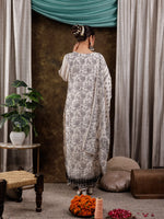 Thumbnail for Yufta White Hand_Embroidery Silk Straight Kurta And Trouser With Dupatta Set - Distacart