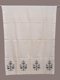 Thumbnail for White Khadi Cotton Handloom Dupatta with Dhakai Design - Global Threads - Distacart