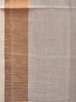 Thumbnail for White Khadi Cotton Handloom Saree with Parrots Pallu Design - Global Threads - Distacart