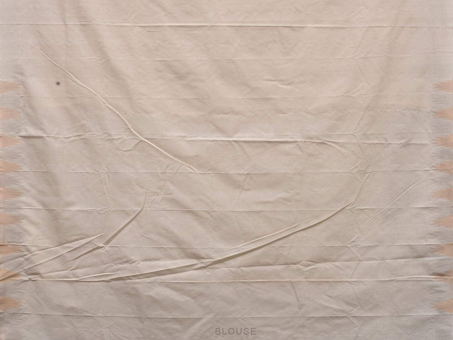 White Khadi Cotton Handloom Saree with Temple Border and Buta Design - Global Threads - Distacart