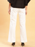 Thumbnail for BohoJazz Retro Modern Style White Linen Bell Bottom