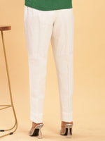 Thumbnail for BohoJazz White Linen Formal Trousers