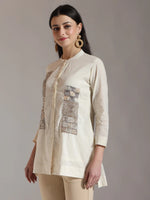 Thumbnail for Yufta White Pure Cotton Embroidered Top