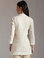 Thumbnail for Yufta White Pure Cotton Embroidered Top