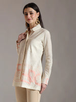 Thumbnail for Yufta White Pure Cotton Top With Embroidery With Lining