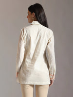 Thumbnail for Yufta White Pure Cotton Top With Embroidery With Lining