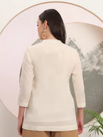 Thumbnail for Yufta White Pure Cotton Top With Embroidery