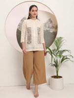 Thumbnail for Yufta White Pure Cotton Top With Embroidery