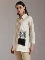 Thumbnail for Yufta White Pure Cotton Top With Exquisite Embroidery