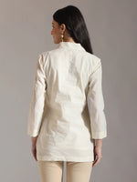 Thumbnail for Yufta White Pure Cotton Top With Exquisite Embroidery